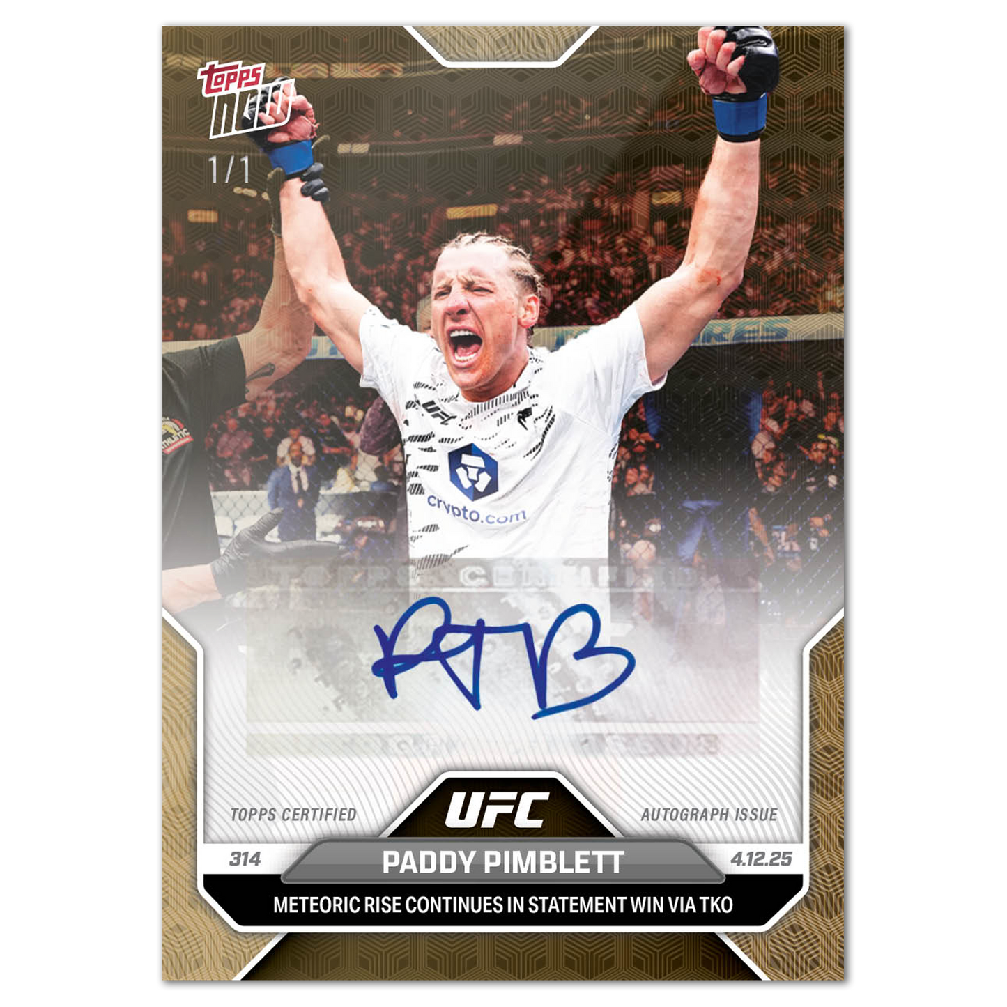 Paddy Pimblett - 2025 UFC Topps NOW® - Card 11 - LOOK FOR AUTOS