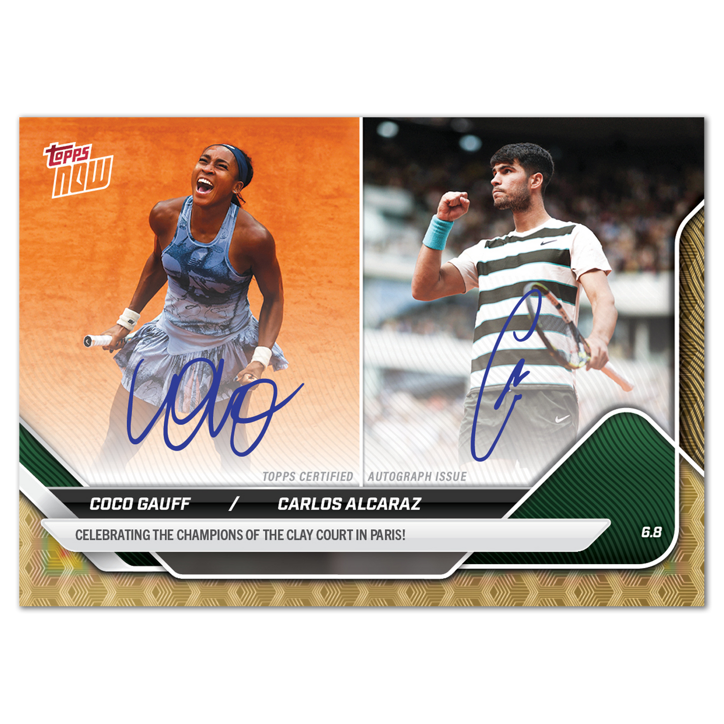 Coco Gauff/Carlos Alcaraz - 2025 Tennis Topps NOW® - Card TGA1 - LOOK FOR DUAL-AUTOS