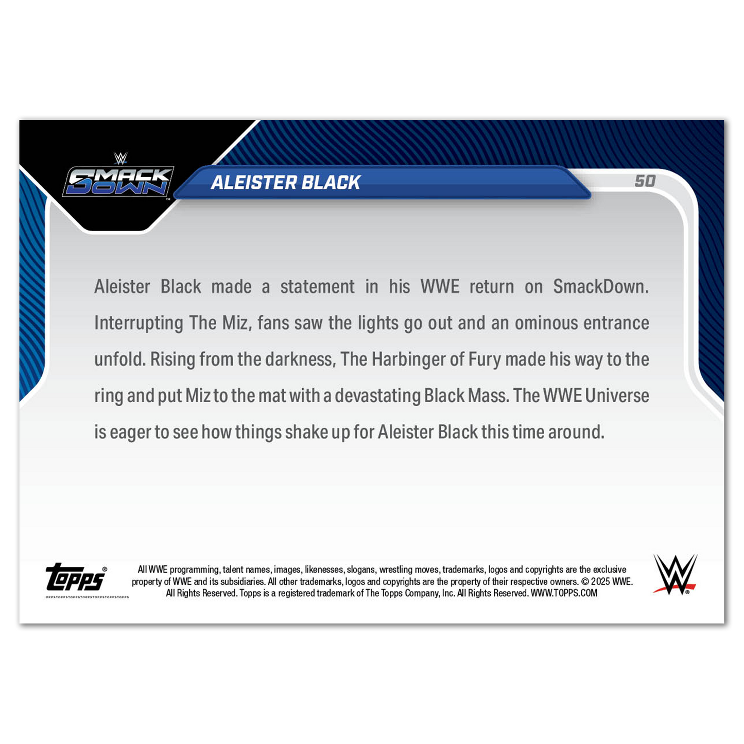 Aleister Black - 2025 WWE Topps NOW® - Card 50