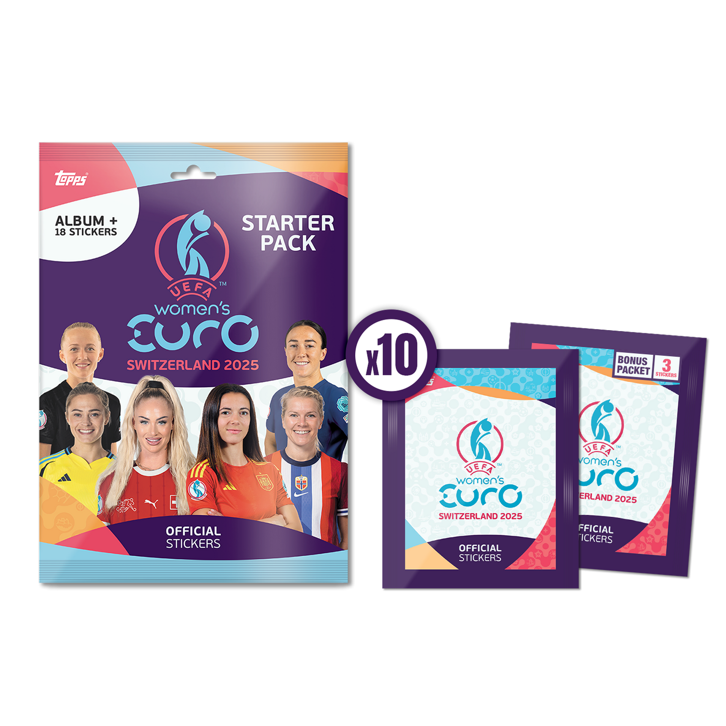 Topps Official Women's Euros 2025 Sticker Collection - Starter Bundle