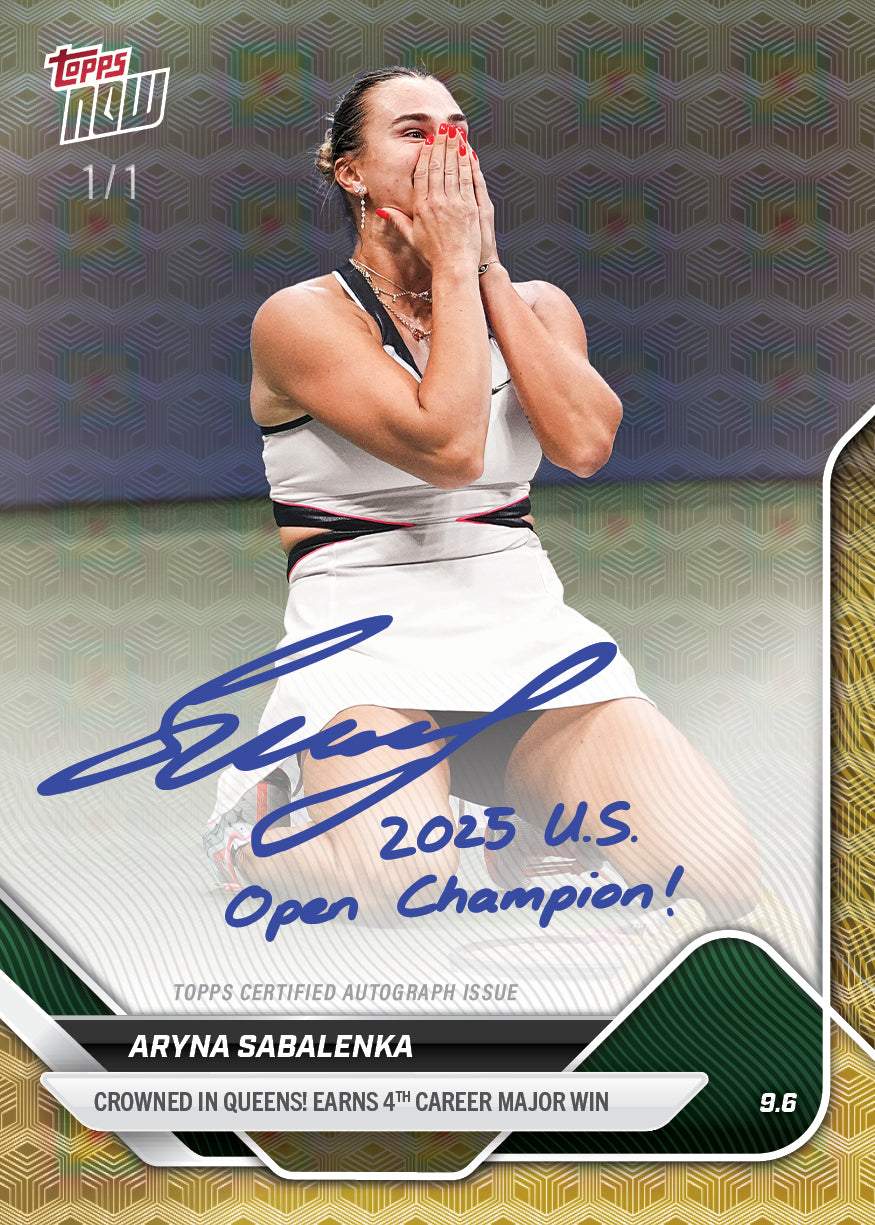 Aryna Sabalenka - 2025 Tennis Topps NOW® - Card TN-AS - LOOK FOR AUTOS