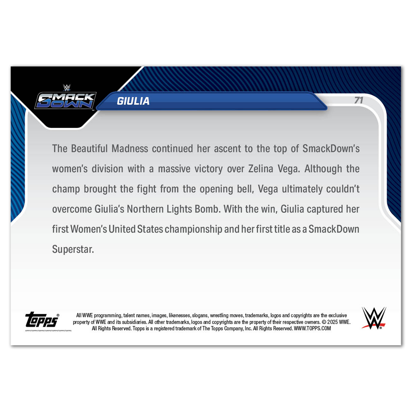 Giulia - 2025 WWE Topps NOW® - Card 71