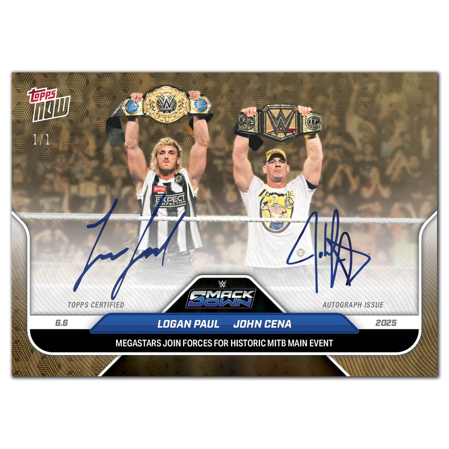 John Cena/Logan Paul - 2025 WWE Topps NOW® - Card 59 - LOOK FOR DUAL AUTO