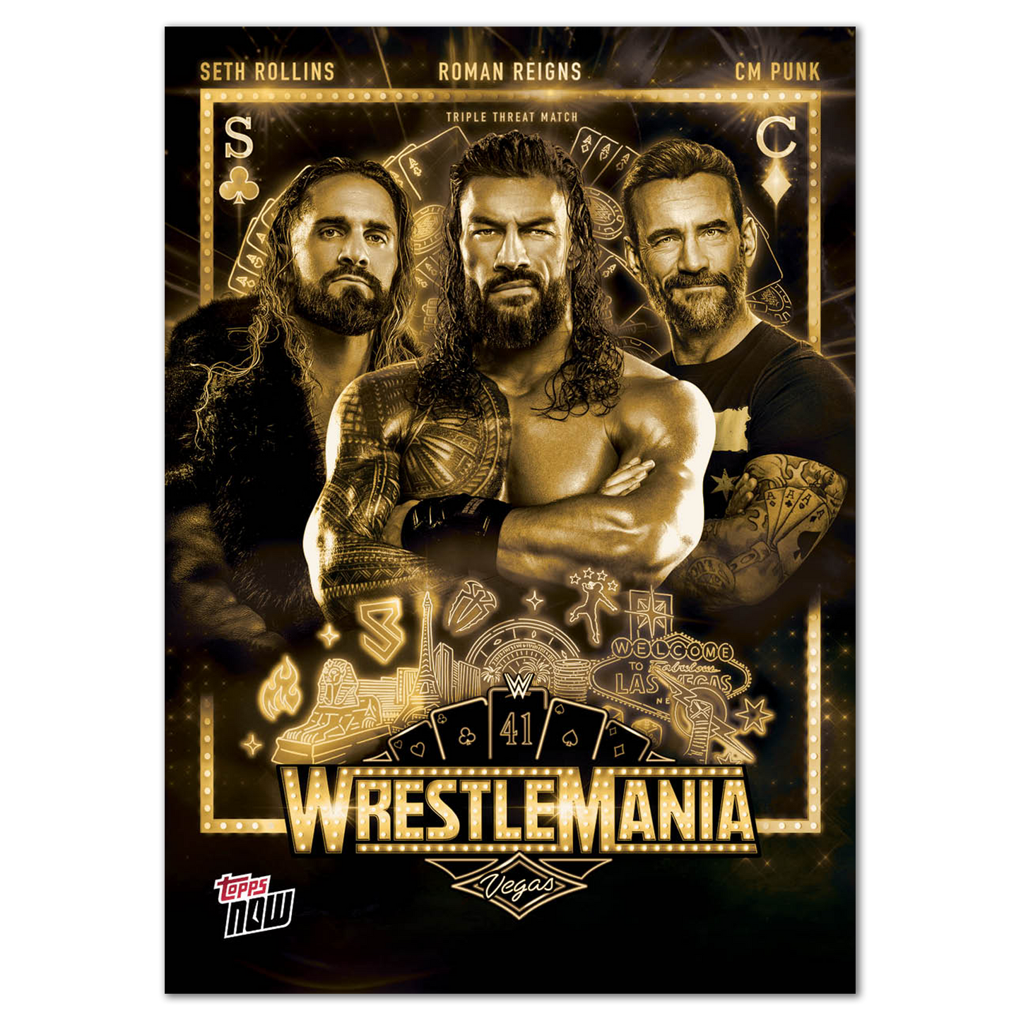 Seth Rollins/Roman Reigns/CM Punk - 2025 WWE Topps NOW® - Card WM2