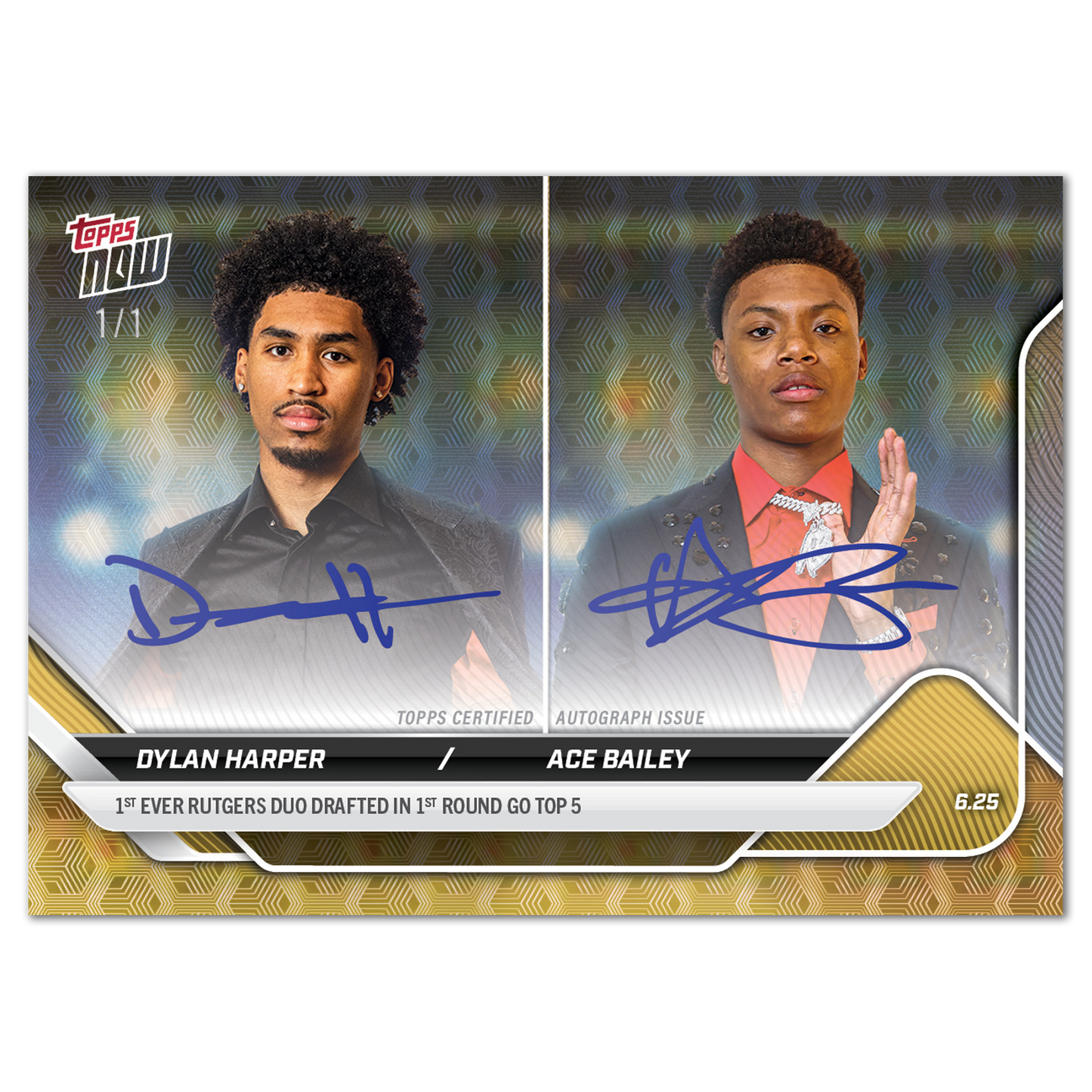 Dylan Harper / Ace Bailey - 2025 Topps NOW® Basketball - Card DHAB - LOOK FOR DUAL AUTO