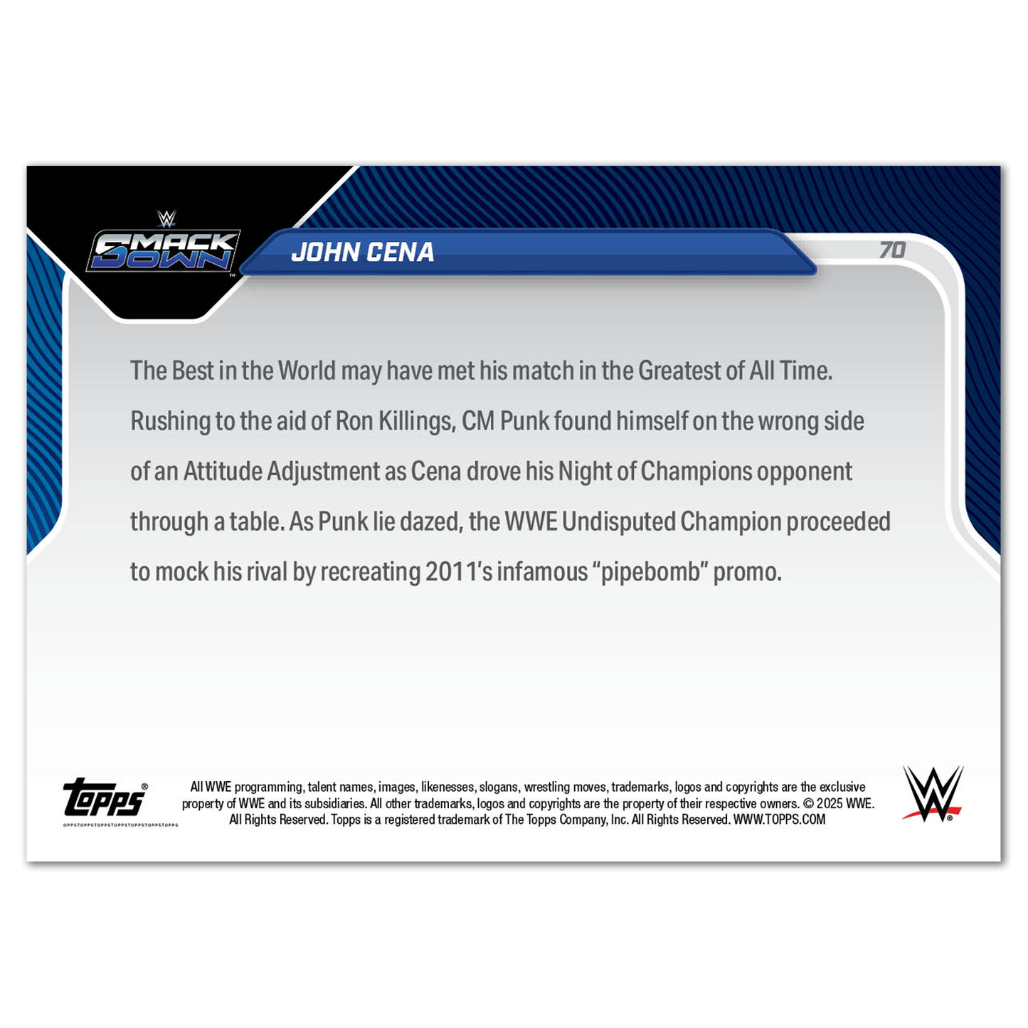 John Cena - 2025 WWE Topps NOW® - Card 70