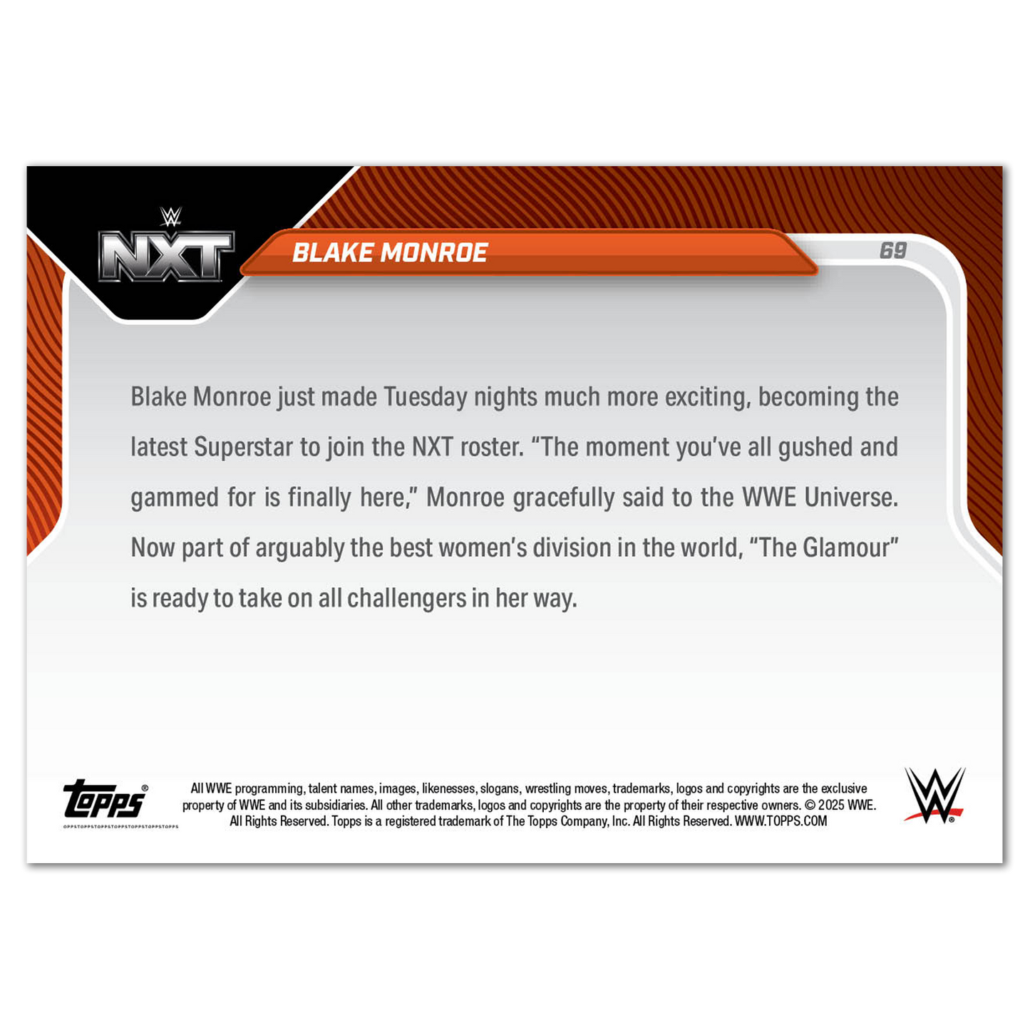 Blake Monroe - 2025 WWE Topps NOW® - Card 69