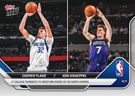 Cooper Flagg / Kon Knueppel - 2025-26 NBA Topps NOW® - Card 73