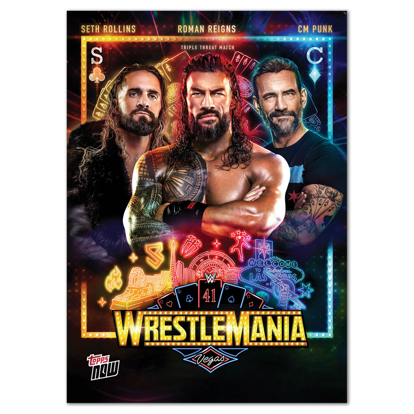 Seth Rollins/Roman Reigns/CM Punk - 2025 WWE Topps NOW® - Card WM2