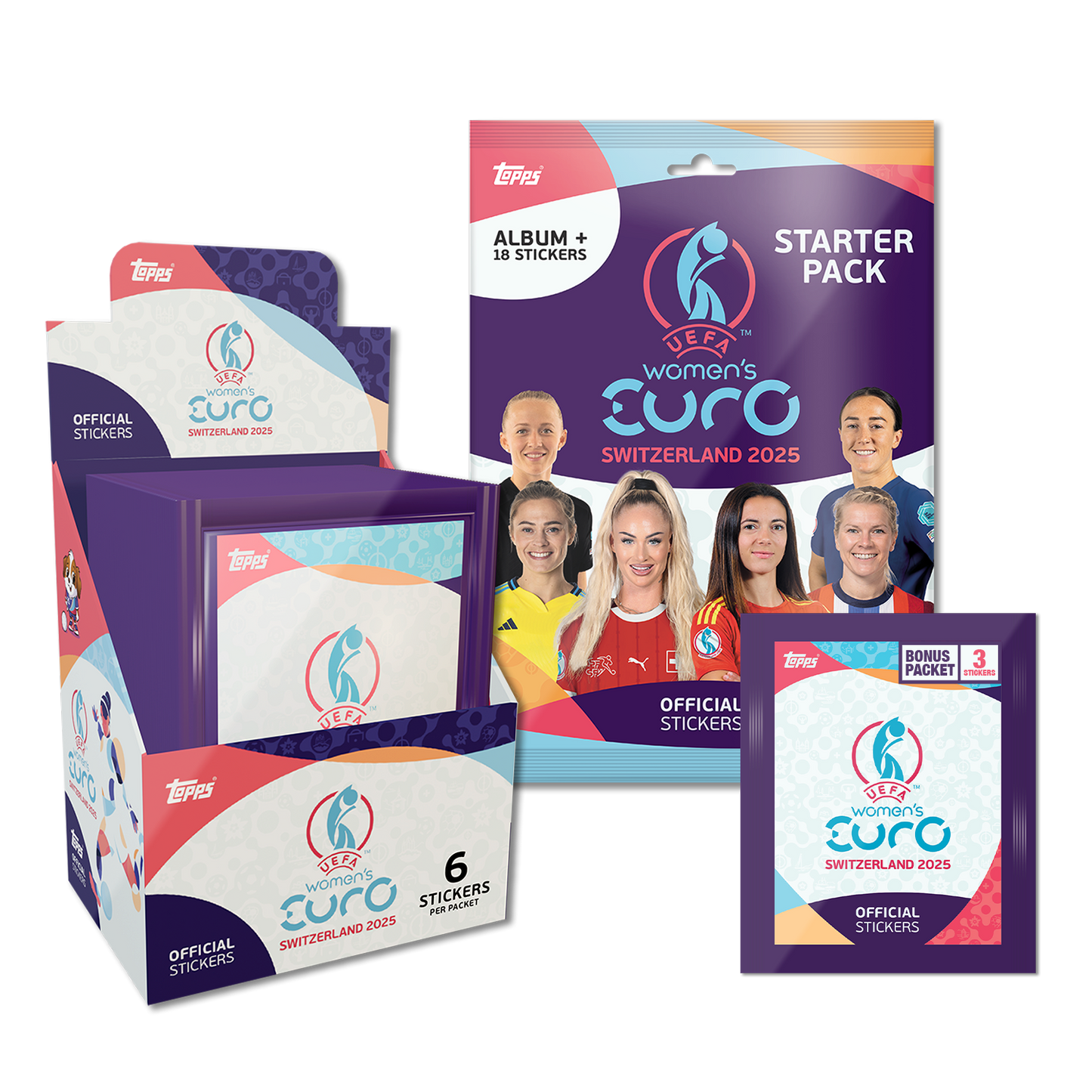 Topps Official Women's Euros 2025 Sticker Collection - Mega Starter Bundle