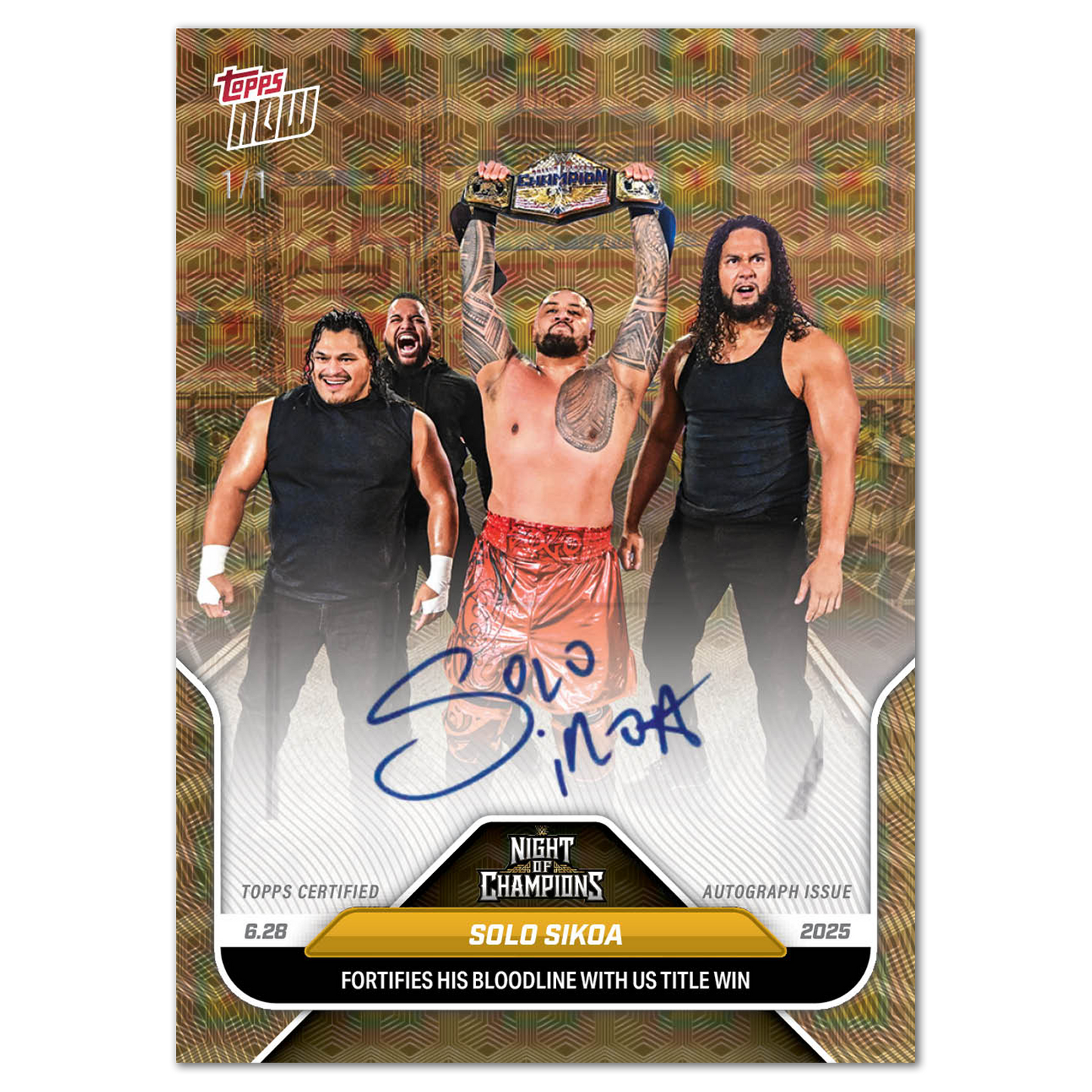 Solo Sikoa - 2025 WWE Topps NOW® - Card 74 - LOOK FOR AUTOS