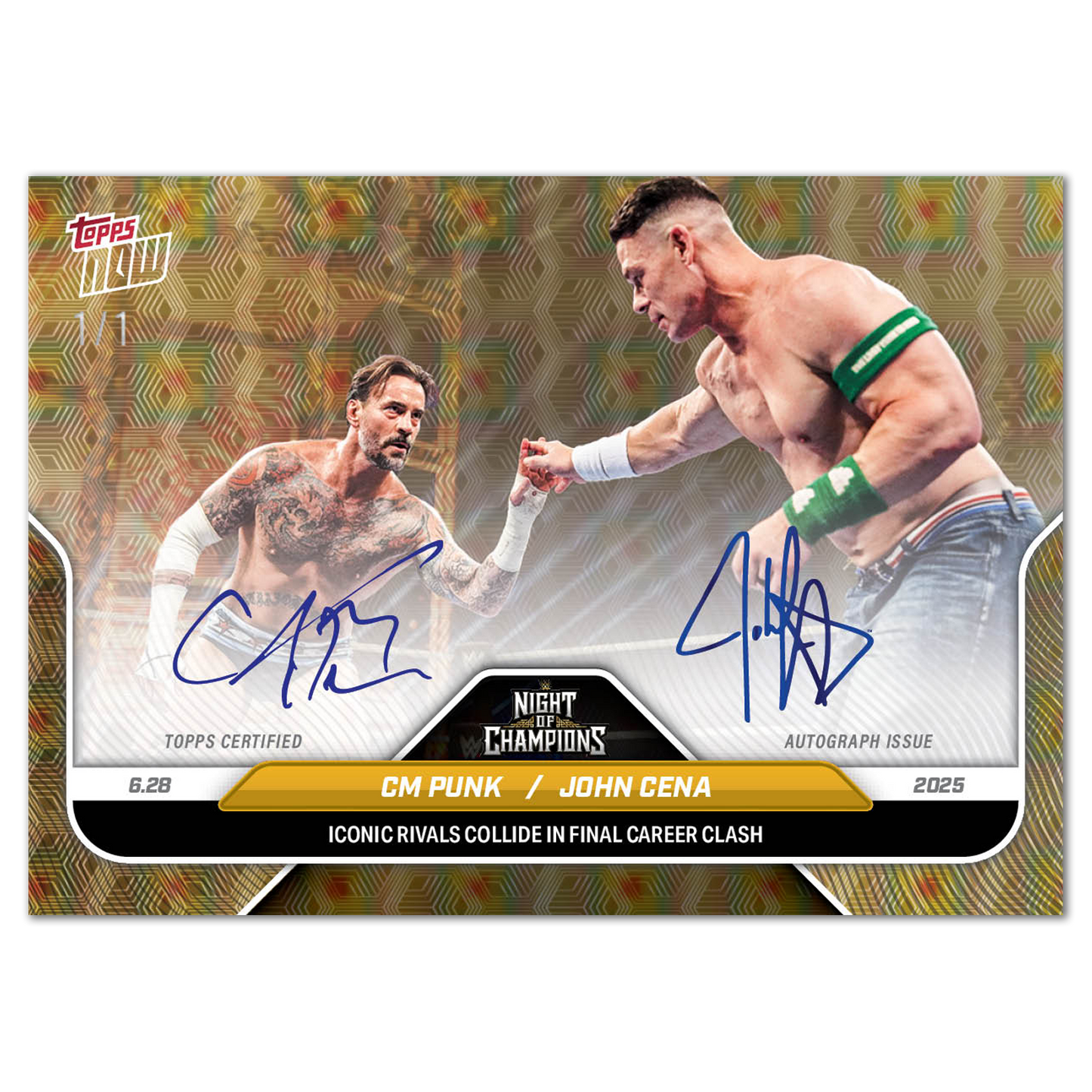 CM Punk / John Cena - 2025 WWE Topps NOW® - Card 78 - LOOK FOR AUTO