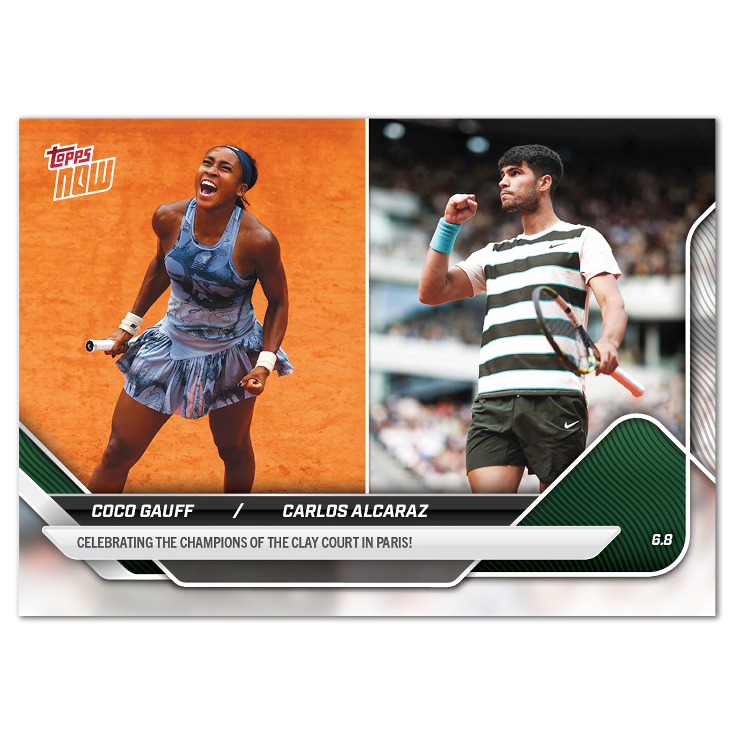 Coco Gauff/Carlos Alcaraz - 2025 Tennis Topps NOW® - Card TGA1 - LOOK FOR DUAL-AUTOS